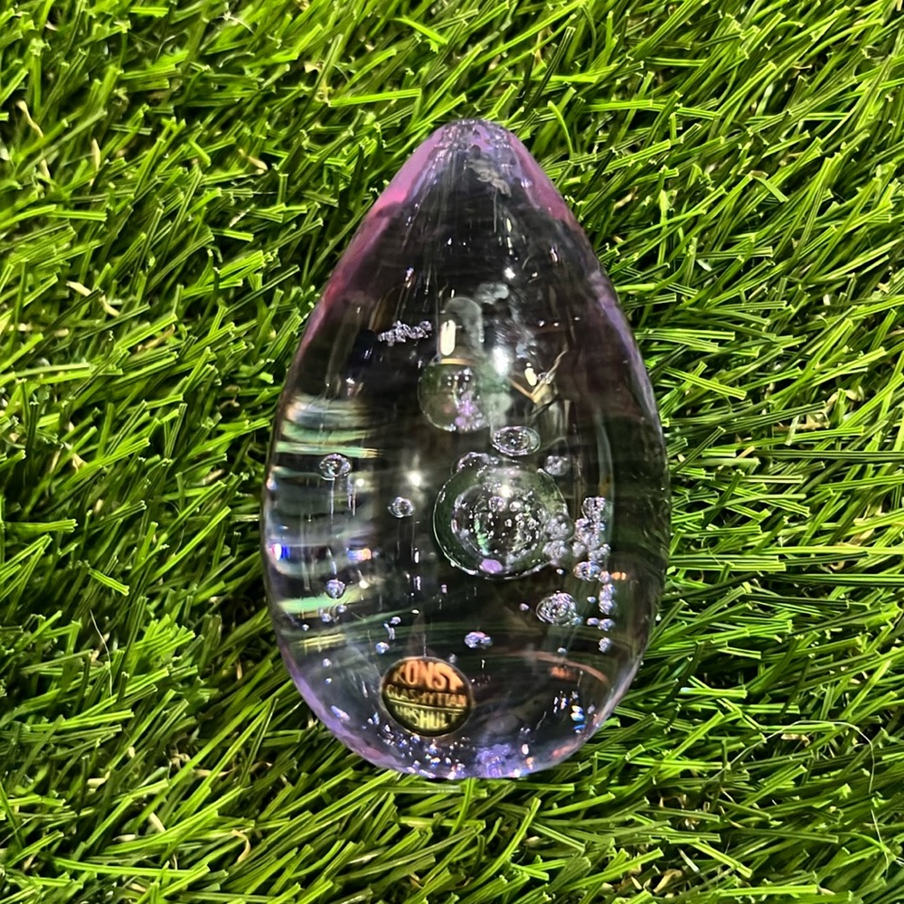 Vintage glass paperweight from Konst Glashyttan Urshult, 1970s |